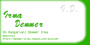 irma demmer business card